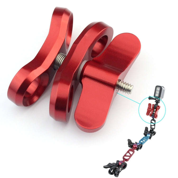 PULUZ Ball Clamp Close Hole Diving Camera Bracket CNC Aluminum Spring Flashlight Clamp for Diving...