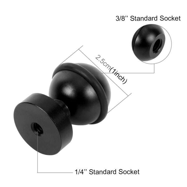 PULUZ CNC Aluminum Ball Head Adapter Mount for GoPro, Insta360, DJI and Other Action Cameras, Dia...