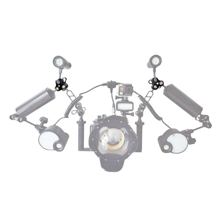 PULUZ Triple Ball Clamp Close Hole Diving Camera Bracket CNC Aluminum Spring Flashlight Clamp for...