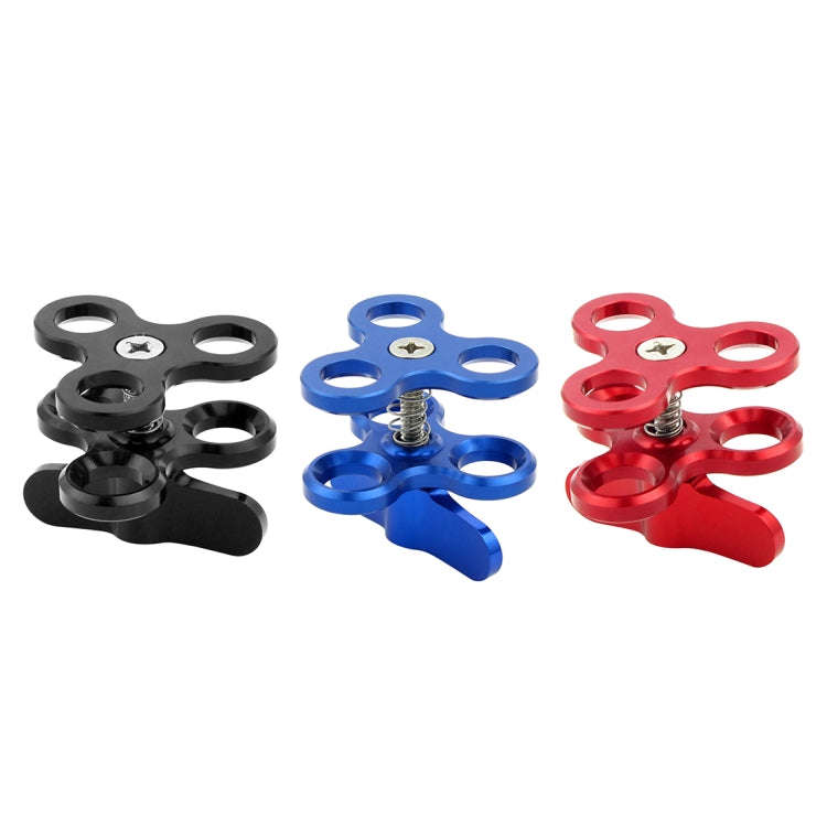 PULUZ Triple Ball Clamp Close Hole Diving Camera Bracket CNC Aluminum Spring Flashlight Clamp for...