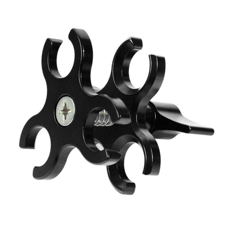 PULUZ Triple Ball Clamp Open Hole Diving Camera Bracket CNC Aluminum Spring Flashlight Clamp for ...