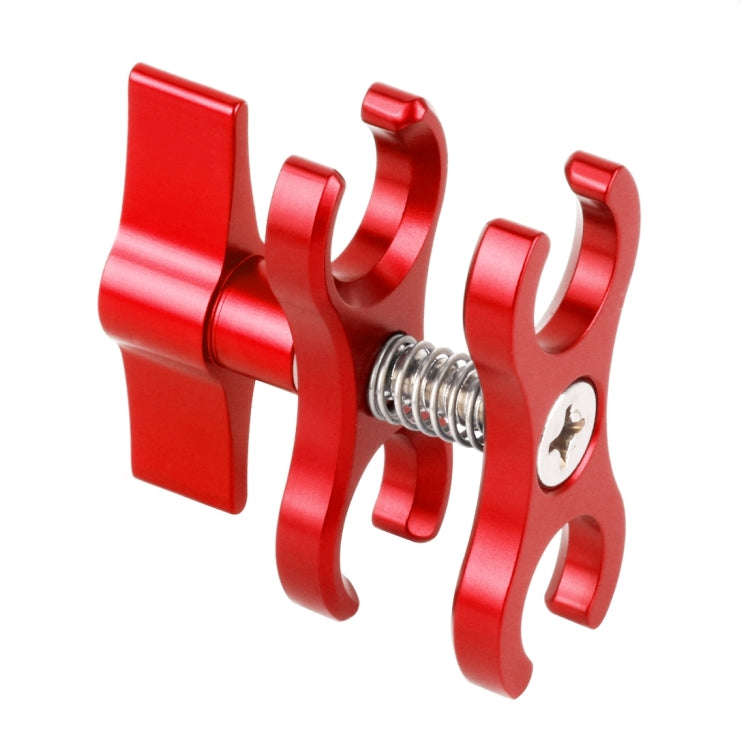 PULUZ Dual Ball Clamp Open Hole Diving Camera Bracket CNC Aluminum Spring Flashlight Clamp for Di...