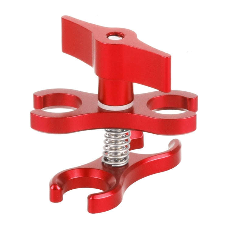 PULUZ Dual Ball Clamp Open Hole Diving Camera Bracket CNC Aluminum Spring Flashlight Clamp for Di...