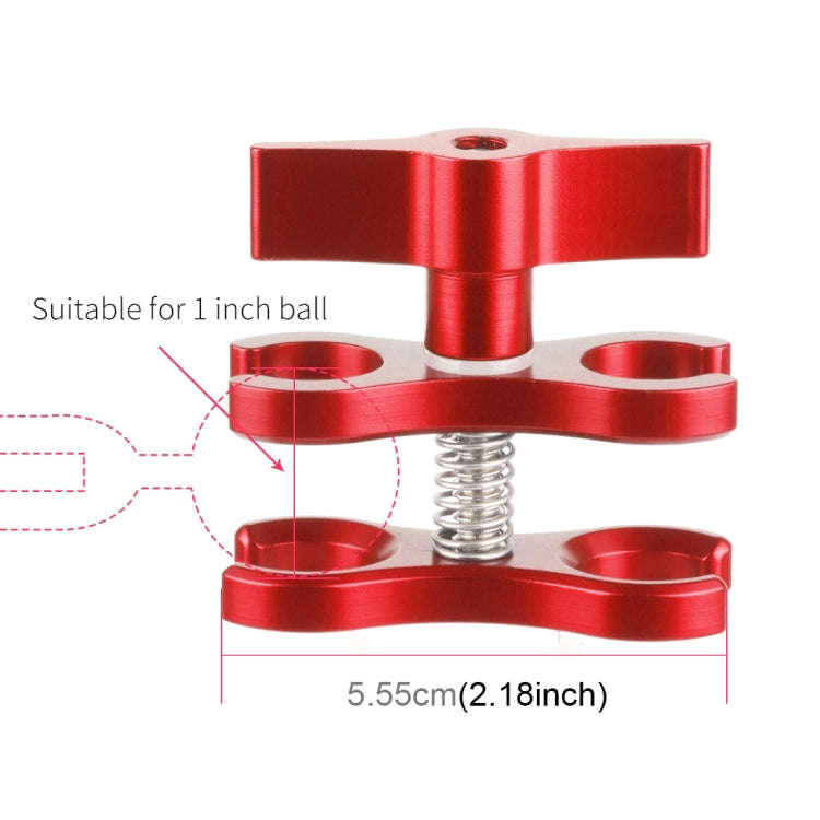 PULUZ Dual Ball Clamp Open Hole Diving Camera Bracket CNC Aluminum Spring Flashlight Clamp for Di...
