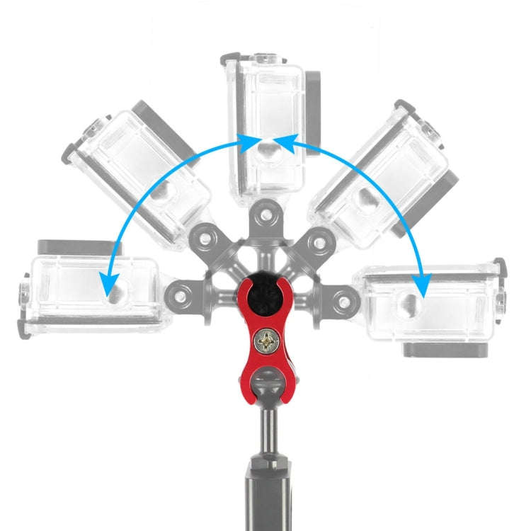 PULUZ Dual Ball Clamp Open Hole Diving Camera Bracket CNC Aluminum Spring Flashlight Clamp for Di...