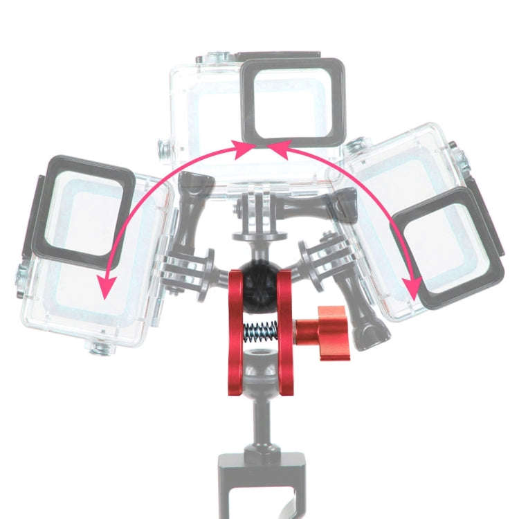 PULUZ Dual Ball Clamp Open Hole Diving Camera Bracket CNC Aluminum Spring Flashlight Clamp for Di...