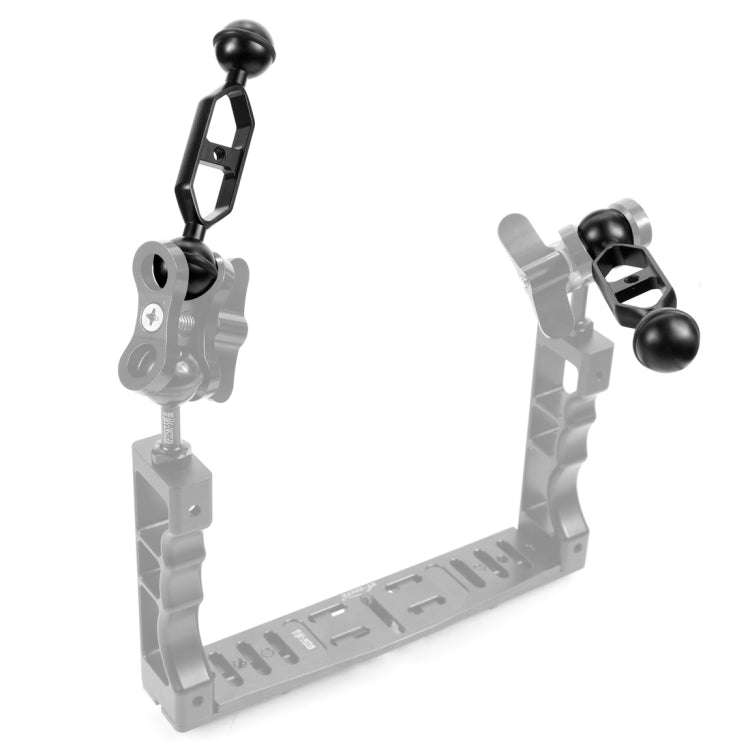 PULUZ 5.0 inch 12.6cm Aluminum Alloy Dual Balls Arm, Ball Diameter: 25mm(Black)
