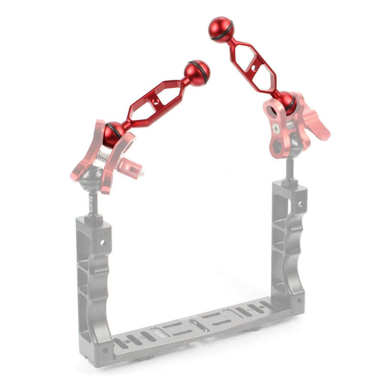 PULUZ 5.0 inch 12.6cm Aluminum Alloy Dual Balls Arm, Ball Diameter: 25mm(Red)