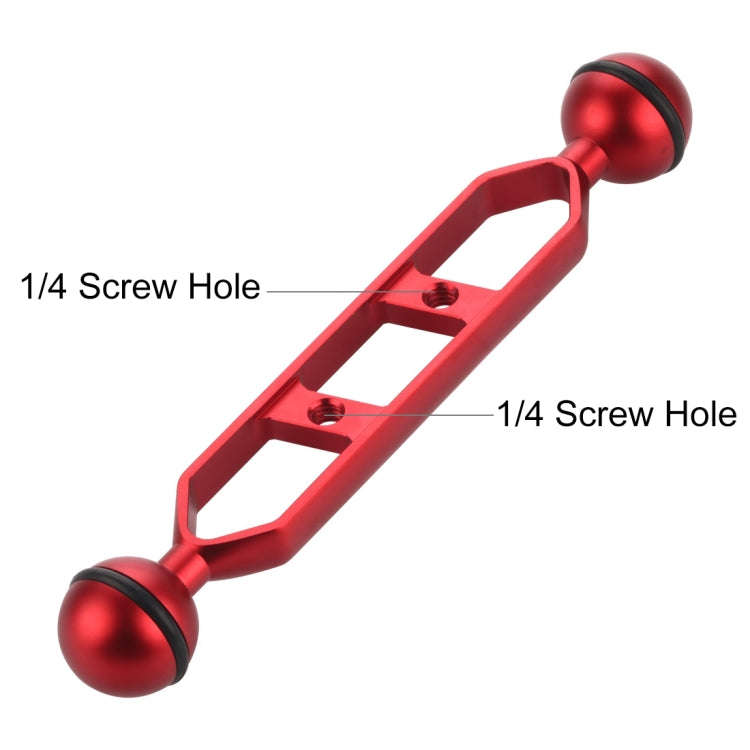 PULUZ 7.0 inch 17.7cm Aluminum Alloy Dual Balls Arm, Ball Diameter: 25mm(Red)