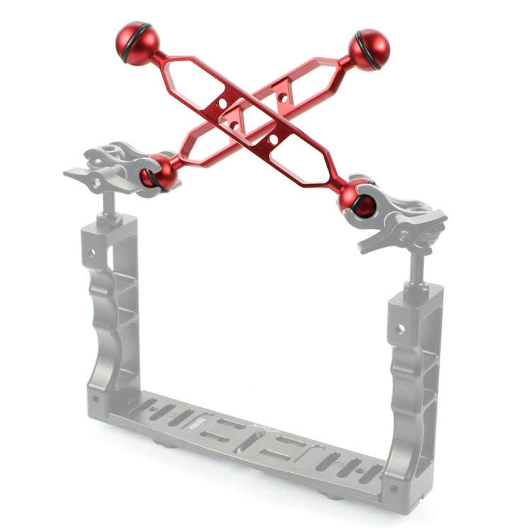 PULUZ 7.0 inch 17.7cm Aluminum Alloy Dual Balls Arm, Ball Diameter: 25mm(Red)