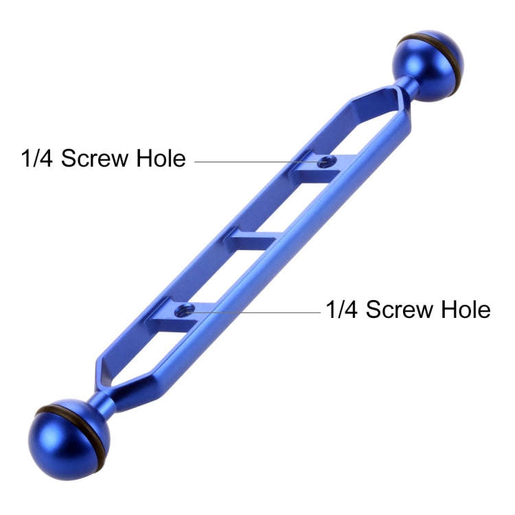 PULUZ 9.0 inch 22.8cm Aluminum Alloy Dual Balls Arm, Ball Diameter: 25mm(Blue)