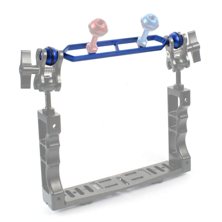 PULUZ 9.0 inch 22.8cm Aluminum Alloy Dual Balls Arm, Ball Diameter: 25mm(Blue)