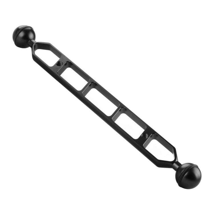PULUZ 11.0 inch 27.9cm Aluminum Alloy Dual Balls Arm, Ball Diameter: 25mm(Black)