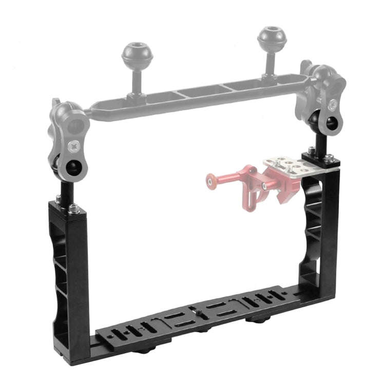 PULUZ Adjustable Diving Dual Hand-held CNC Aluminum Lamp Arm Holder for Diving Underwater Photogr...