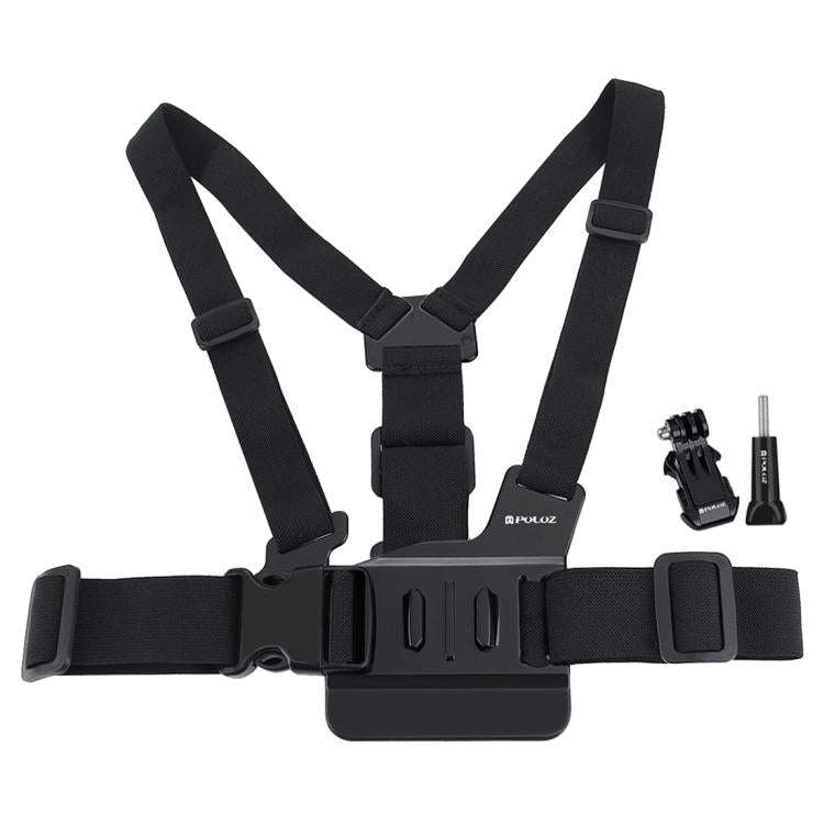 PULUZ Adjustable Body Mount Belt Chest Strap with J Hook Mount & Long Screw for GoPro, Insta360, ...