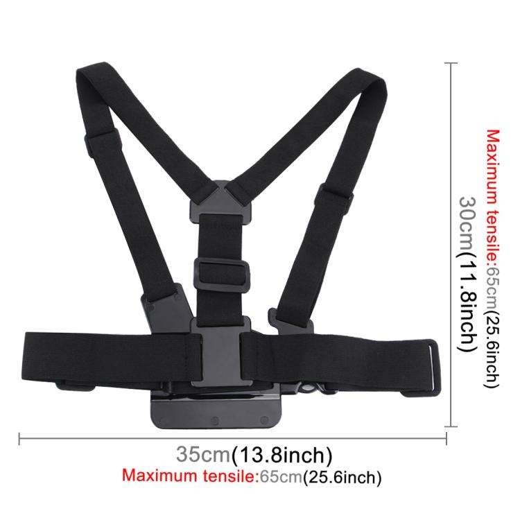 PULUZ Adjustable Body Mount Belt Chest Strap with J Hook Mount & Long Screw for GoPro, Insta360, ...