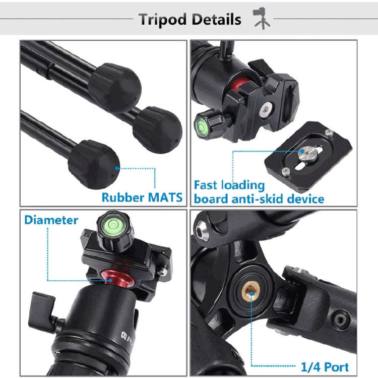 PULUZ  Pocket Mini Microspur Photos Magnesium Alloy Tripod Mount with 360 Degree Ball Head  for D...
