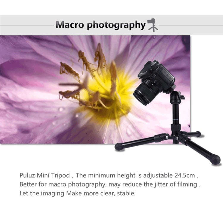 PULUZ  Pocket Mini Microspur Photos Magnesium Alloy Tripod Mount with 360 Degree Ball Head  for D...