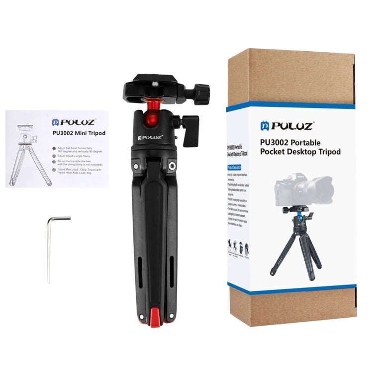 PULUZ Pocket Mini Metal Desktop Tripod Mount with 360 Degree Ball Head for DSLR & Digital Cameras...