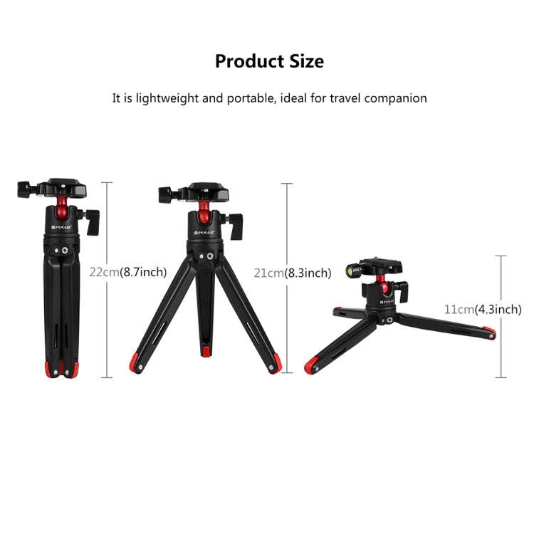 PULUZ Pocket Mini Metal Desktop Tripod Mount with 360 Degree Ball Head for DSLR & Digital Cameras...