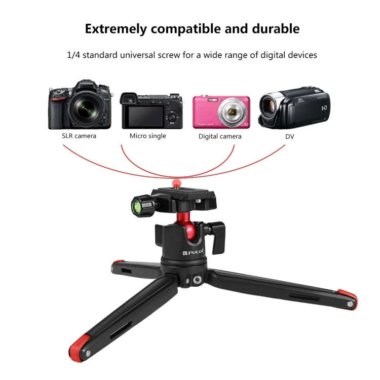 PULUZ Pocket Mini Metal Desktop Tripod Mount with 360 Degree Ball Head for DSLR & Digital Cameras...