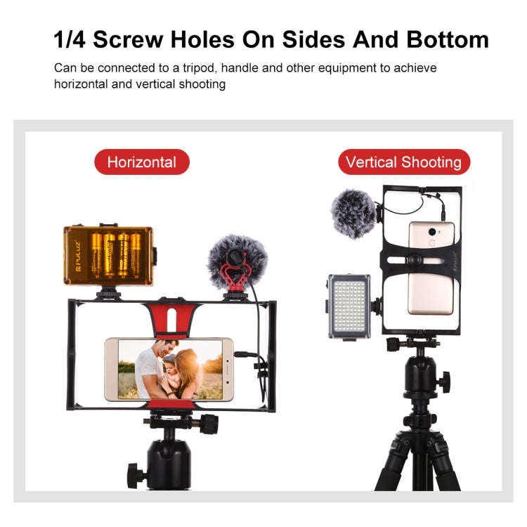PULUZ Vlogging Live Broadcast Smartphone Video Rig Filmmaking Recording Handle Stabilizer Bracket...
