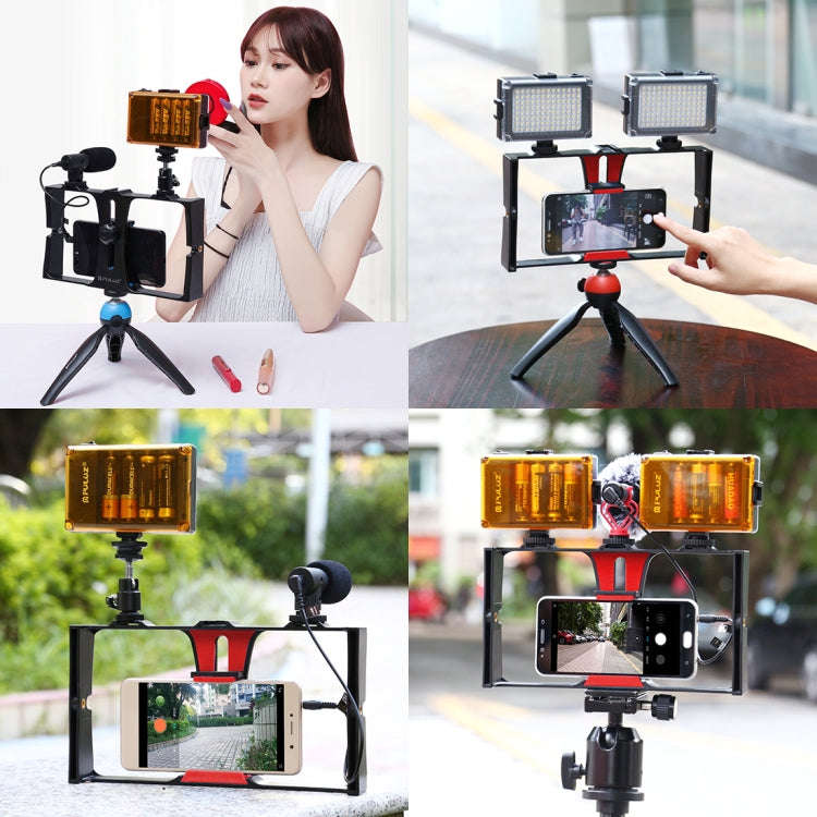 PULUZ Vlogging Live Broadcast Smartphone Video Rig Filmmaking Recording Handle Stabilizer Bracket...