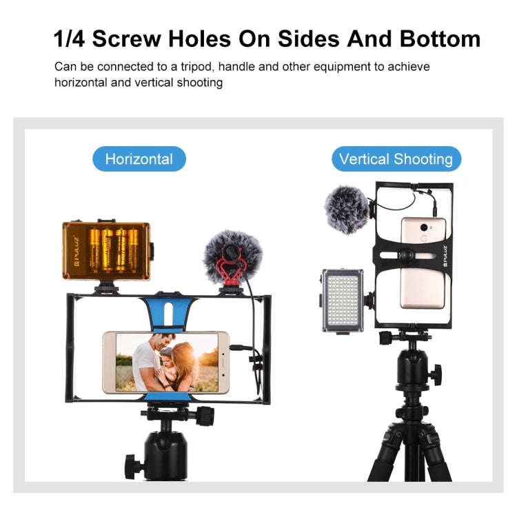 PULUZ Vlogging Live Broadcast Smartphone Video Rig Filmmaking Recording Handle Stabilizer Bracket...