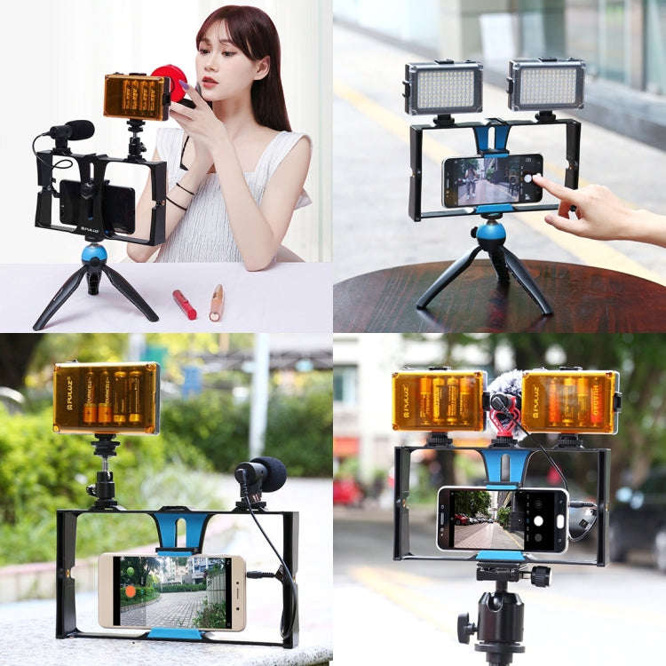 PULUZ Vlogging Live Broadcast Smartphone Video Rig Filmmaking Recording Handle Stabilizer Bracket...