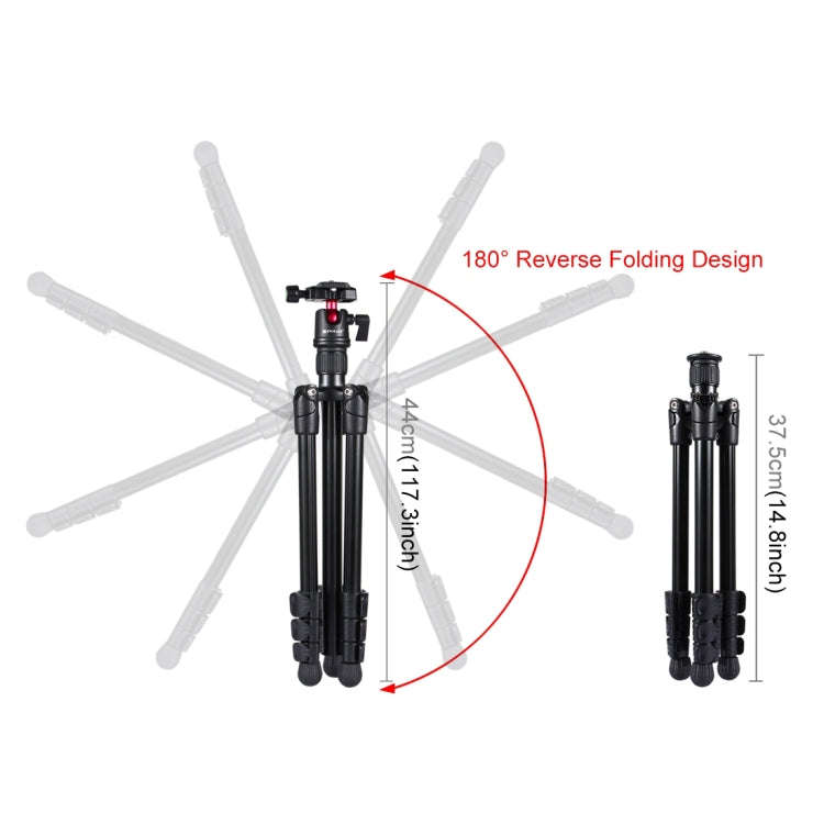 PULUZ 4-Section Folding Legs Metal  Tripod Mount with 360 Degree Ball Head for DSLR & Digital Cam...
