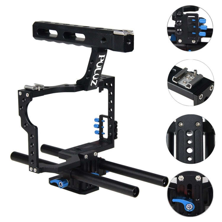PULUZ Camera Cage Handle Stabilizer for Sony A7 & A7S & A7R, A7 II & A7R II & A7S II, A7R III & A...