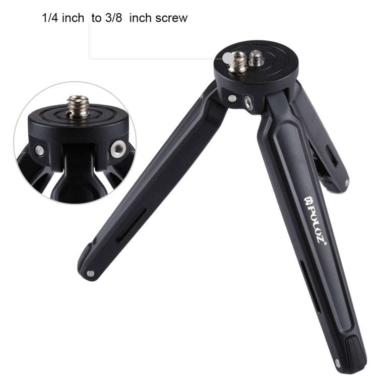 PULUZ Pocket Mini Metal Desktop Tripod Mount with 1/4 inch to 3/8 inch Thread Adapter Screw for D...