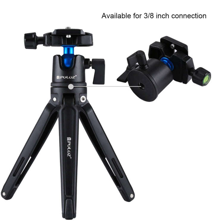 PULUZ Pocket Mini Metal Desktop Tripod Mount with 1/4 inch to 3/8 inch Thread Adapter Screw for D...