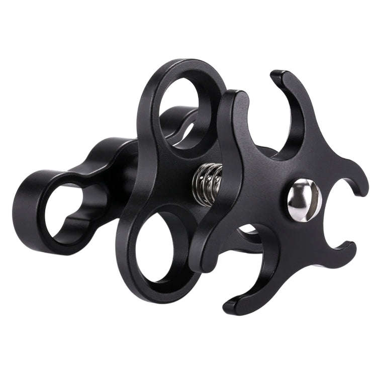 PULUZ Triple Ball Clamp Diving Camera Bracket Aluminum Spring Flashlight Clamp for Diving Underwa...