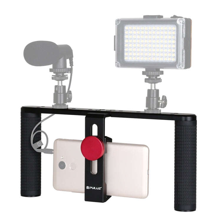 PULUZ Vlogging Live Broadcast Smartphone Video Rig Filmmaking Recording Handle Stabilizer Aluminu...