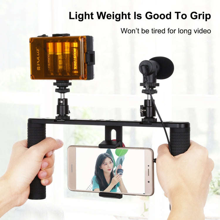 PULUZ Vlogging Live Broadcast Smartphone Video Rig Filmmaking Recording Handle Stabilizer Aluminu...