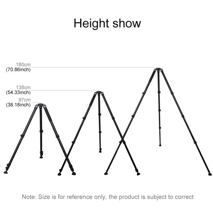 PULUZ 4-Section Folding Legs Metal Tripod Mount for DSLR / SLR Camera, Adjustable Height: 97-180cm