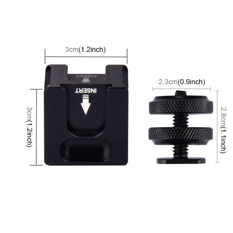 PULUZ 4-Head Hot Shoe Mount Adapter Microphone Flash Light Aluminum Alloy Holder Bracket