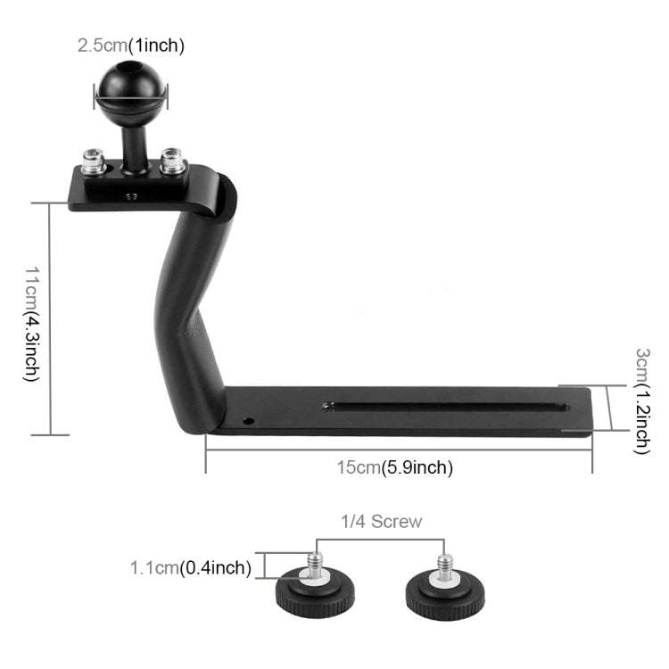 PULUZ Z Shape Aluminum Alloy Handle Bracket Extension Arm Holder for Diving Underwater Photograph...