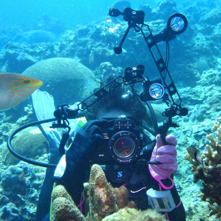 PULUZ Z Shape Aluminum Alloy Handle Bracket Extension Arm Holder for Diving Underwater Photograph...