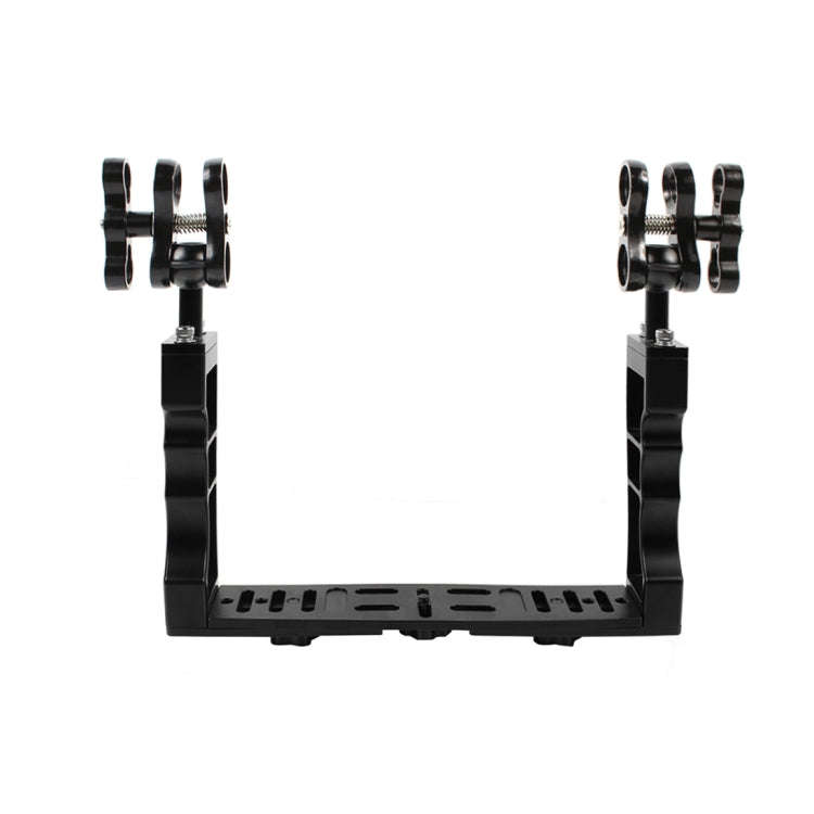 PULUZ Dual Handle Aluminium Tray Stabilizer with Dual Ball Aluminum Alloy Clamp for Underwater Ca...