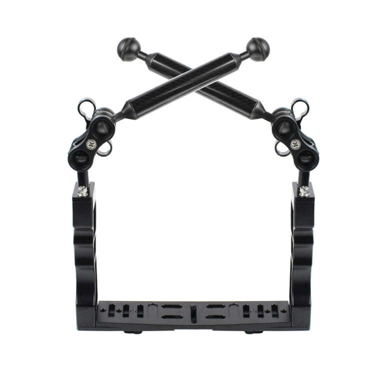 PULUZ Dual Handle Aluminium Tray Stabilizer with 2 x Dual Ball Aluminum Alloy Clamp & 2 x 7 inch ...