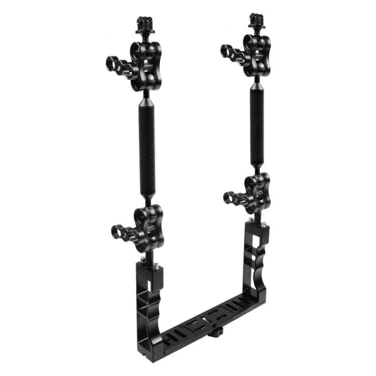 PULUZ Dual Handle Aluminium Tray Stabilizer with 4 x Dual Ball Aluminum Alloy Clamp & 2 x 7 inch ...