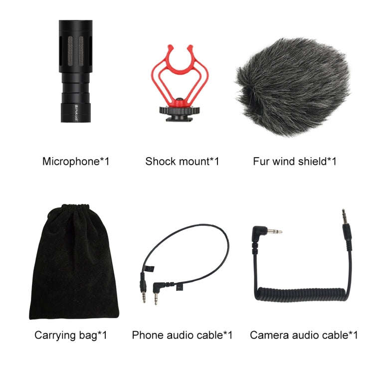 PULUZ Professional Interview Condenser Video Shotgun Microphone with 3.5mm Audio Cable for DSLR &...