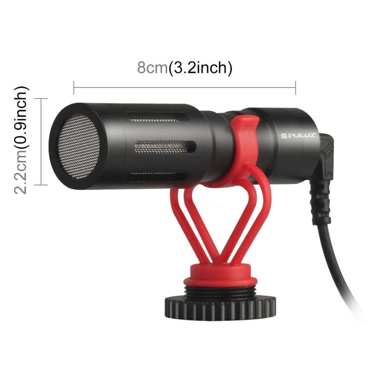 PULUZ Professional Interview Condenser Video Shotgun Microphone with 3.5mm Audio Cable for DSLR &...