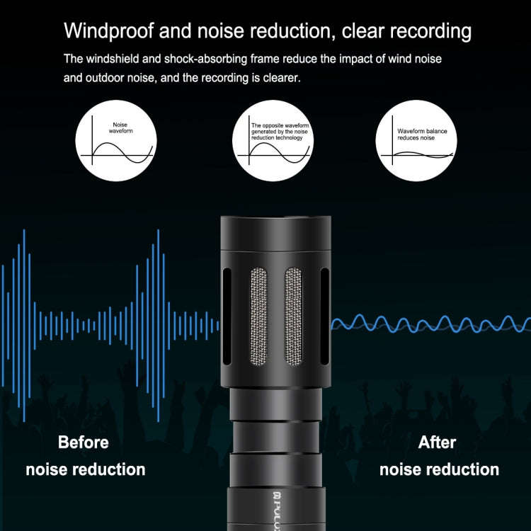 PULUZ Professional Interview Condenser Video Shotgun Microphone with 3.5mm Audio Cable for DSLR &...