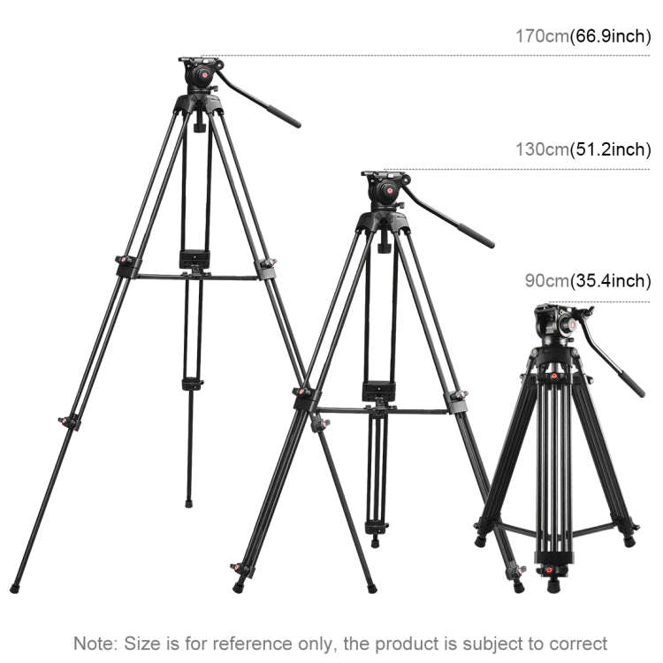 PULUZ Professional Heavy Duty Video Camcorder Aluminum Alloy Tripod with Fluid Drag Head for DSLR...