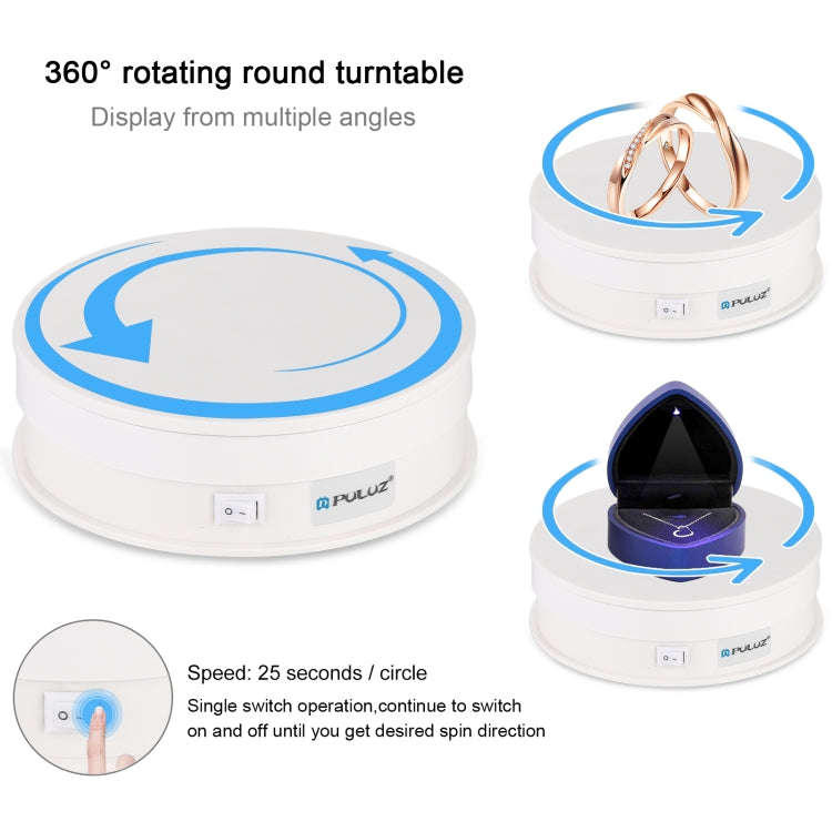 PULUZ 15cm USB Electric Rotating Turntable Display Stand Video Shooting Props Turntable for Photo...