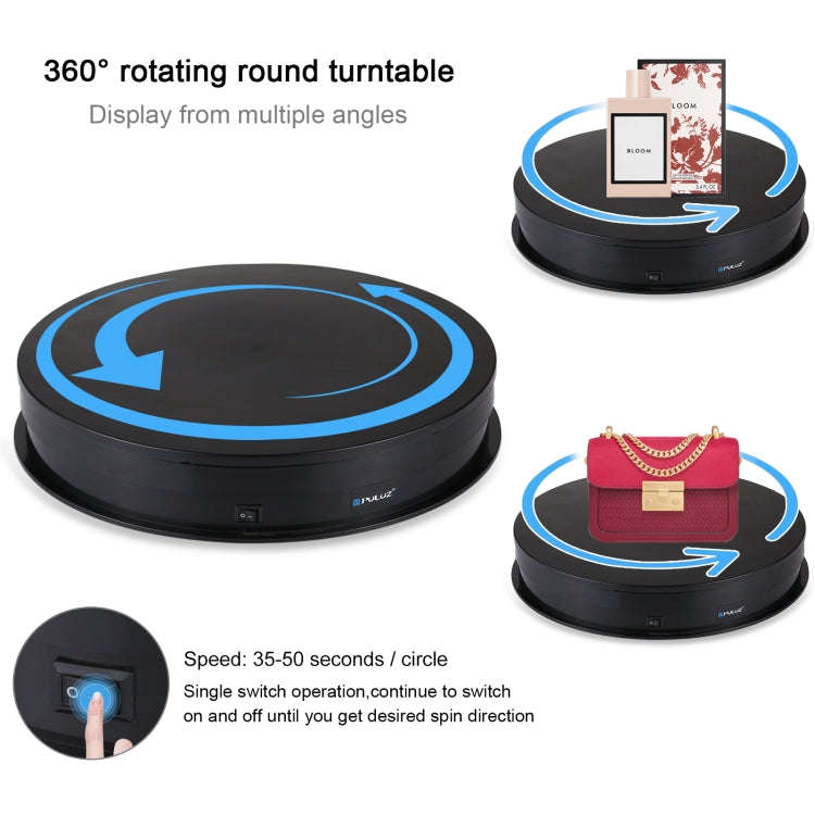 PULUZ 30cm USB Electric Rotating Turntable Display Stand Video Shooting Props Turntable for Photo...