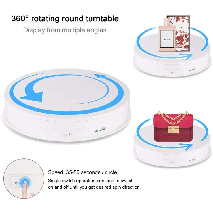 PULUZ 30cm USB Electric Rotating Turntable Display Stand Video Shooting Props Turntable for Photo...